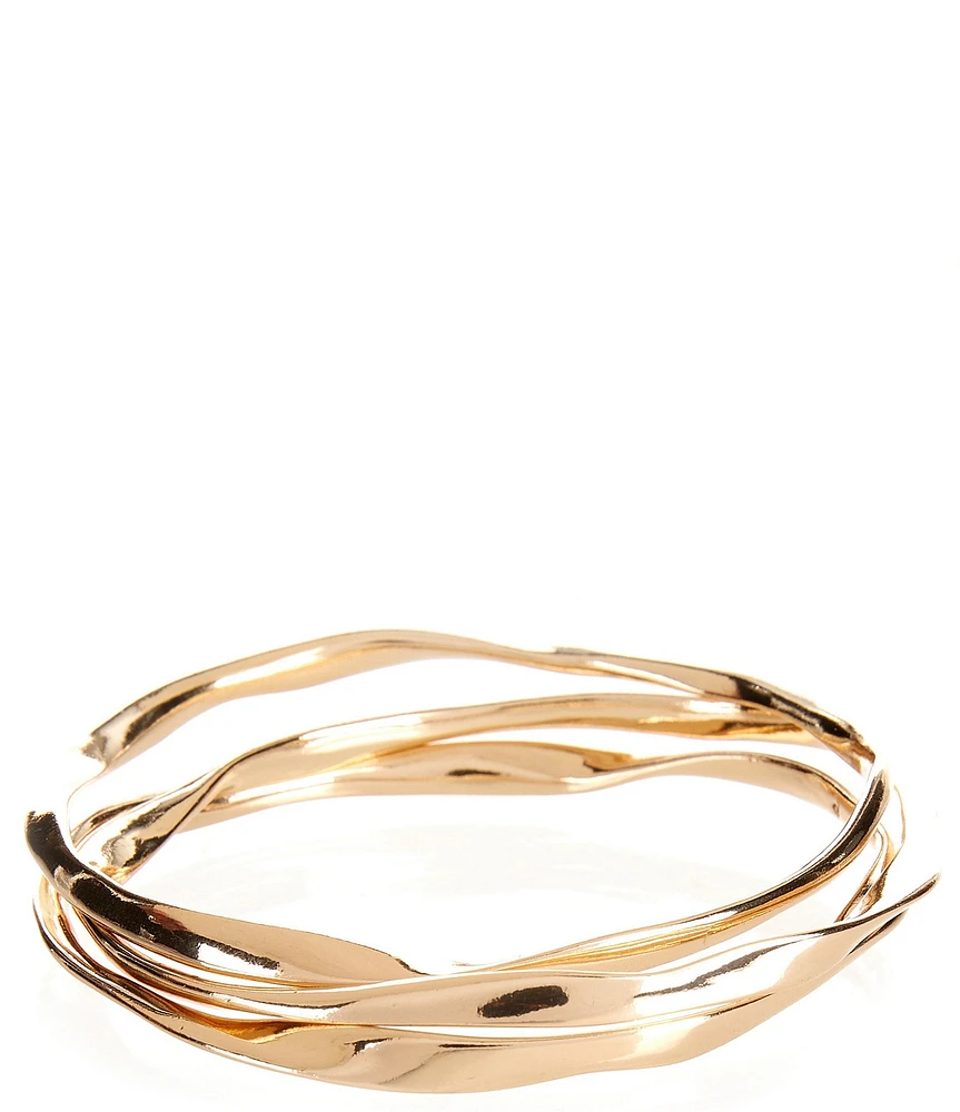 Dillard's Wavy Sculptural Bangle Bracelet Set
