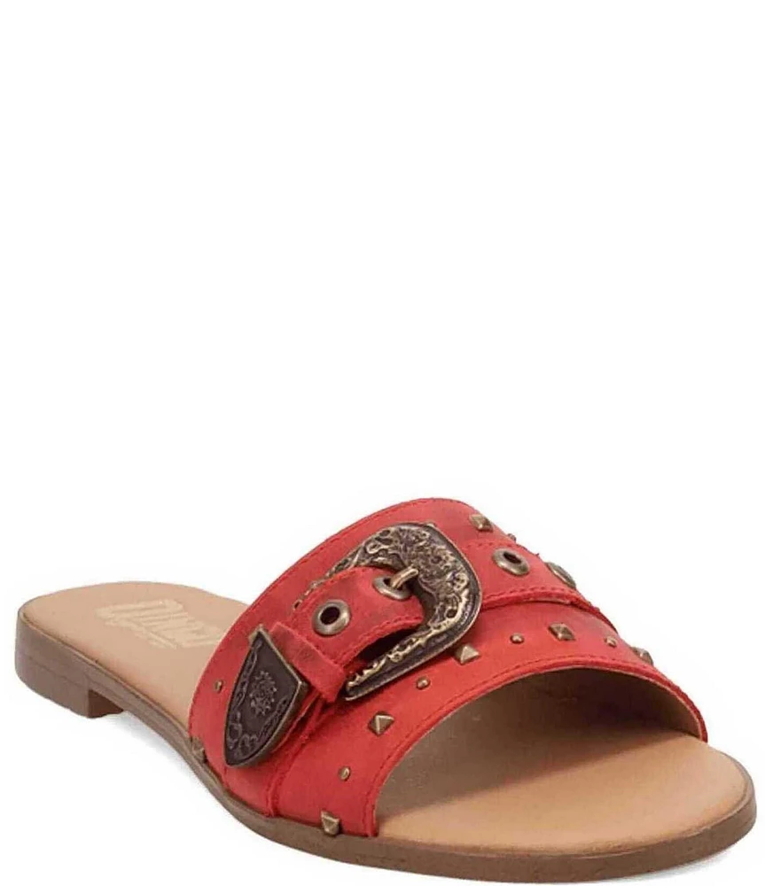 Dingo Lariat Leather Buckle Slide Sandals