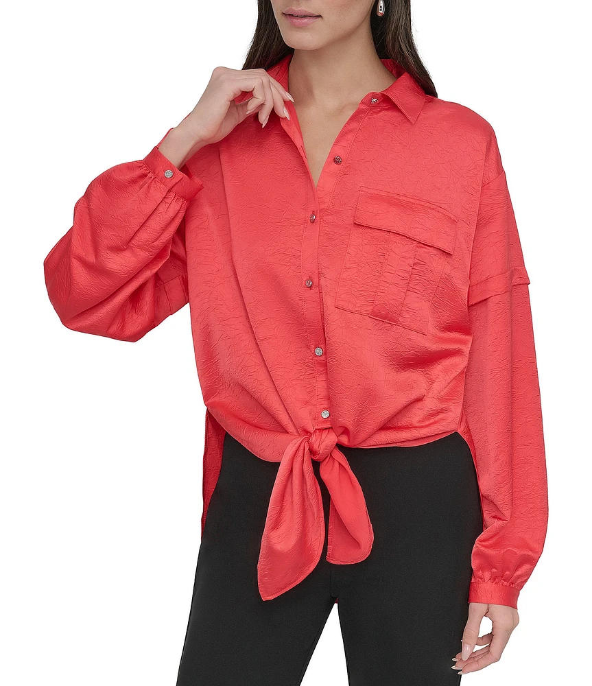 DKNY by Donna Karan Long Sleeve Button Front Shirt
