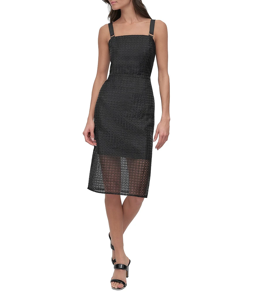 DKNY by Donna Karan Organza Eyelet Sleeveless Dress