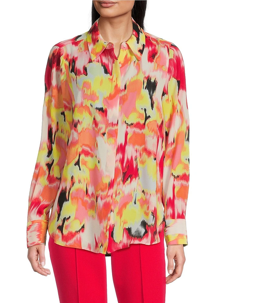 DKNY By Donna Karan Roll Tab Sleeve Button Front Shirt