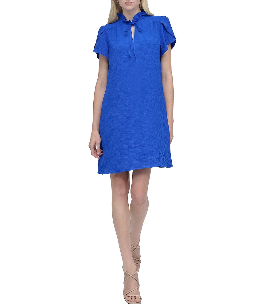 DKNY by Donna Karan Ruffle Neck Washer Shift Dress