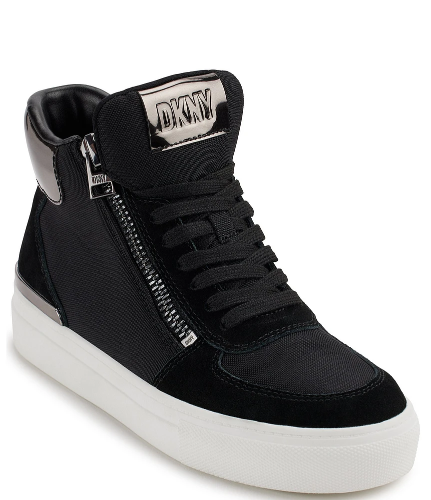DKNY by Donna Karan Cindell High-Top Canvas Lace Up Sneakers