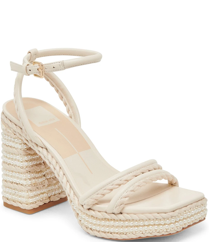 Dolce Vita Agnes Pearl Ankle Strap Platform Sandals