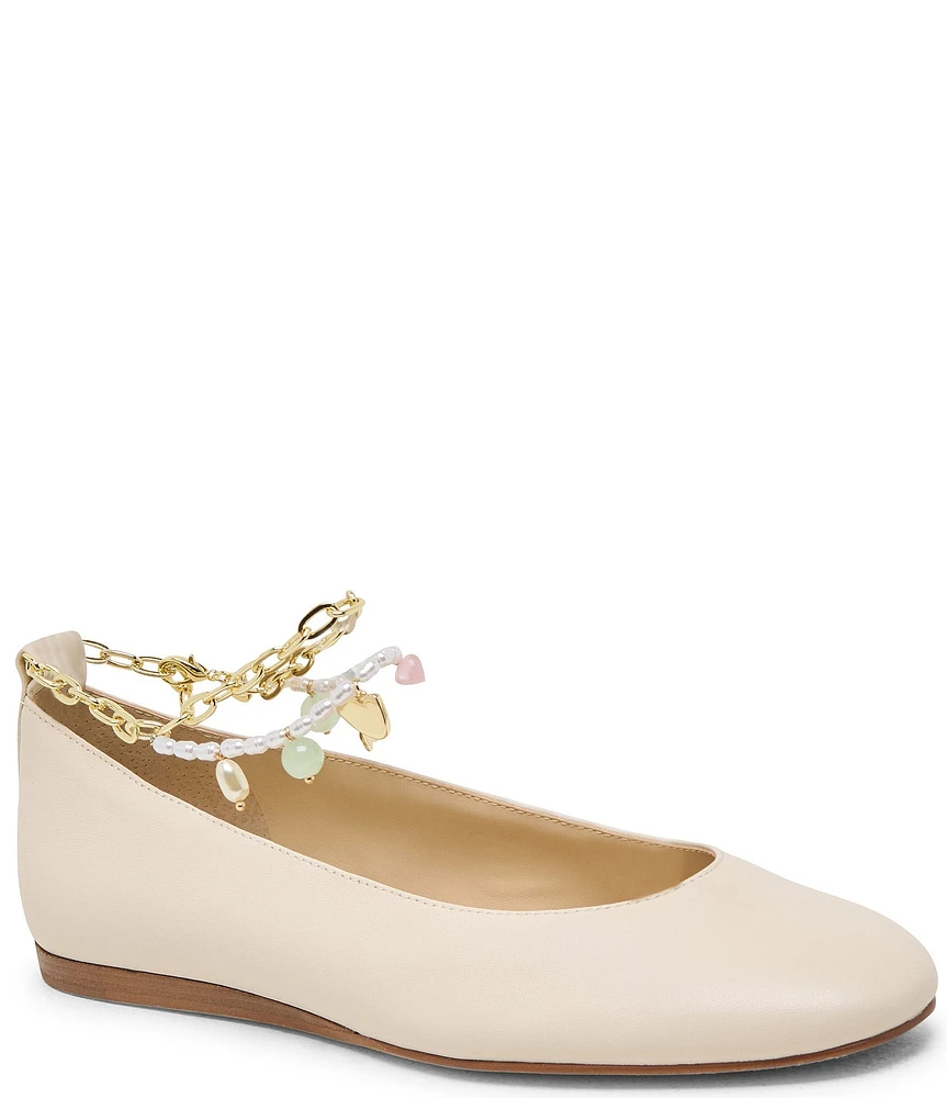 Dolce Vita Baiden Leather Chain Anklet Hardware Ballet Flats