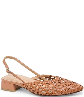 Dolce Vita Birdie Woven Leather Slingback Pumps