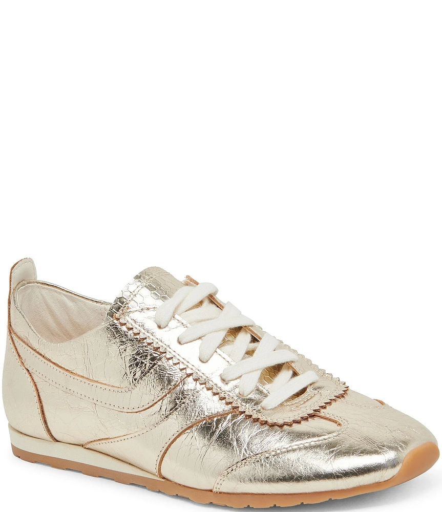 Dolce Vita Delany Crinkle Leather Low Profile Retro Sneakers