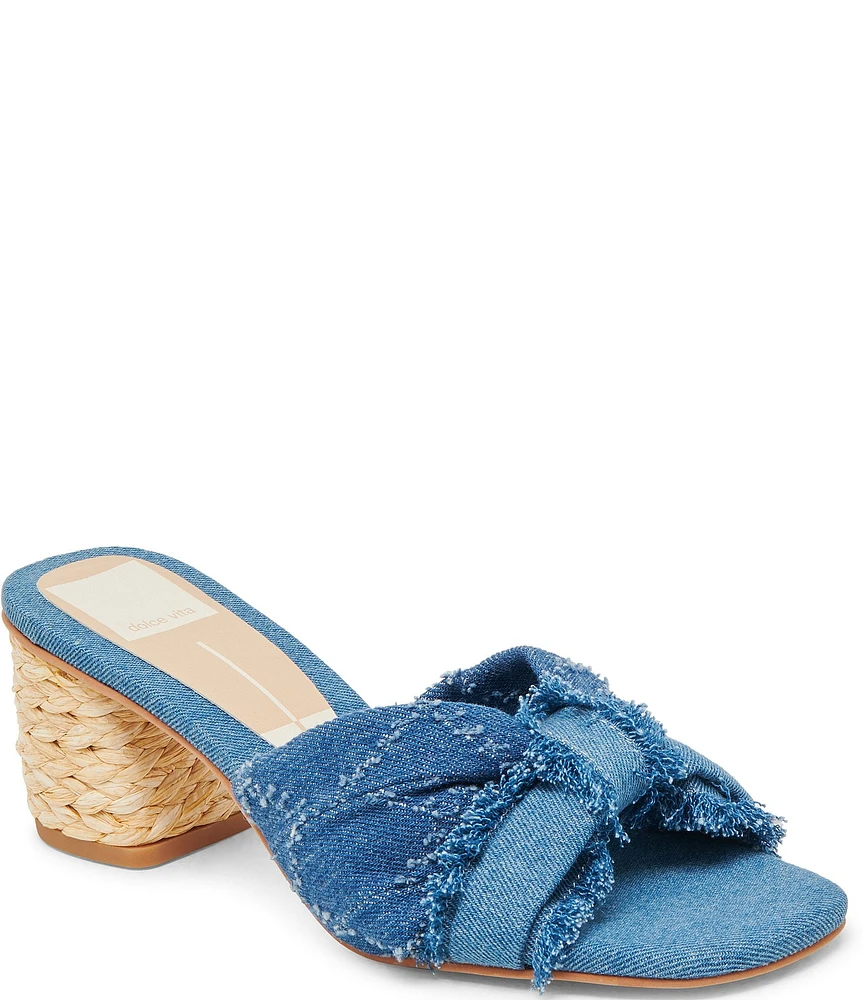 Dolce Vita Izra Denim Knot Detail Slide Sandals