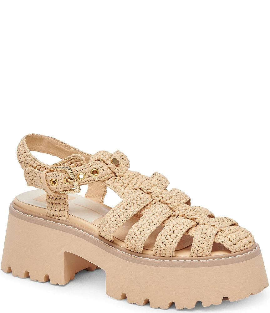 Dolce Vita Lasly Raffia Platform Fisherman Sandals