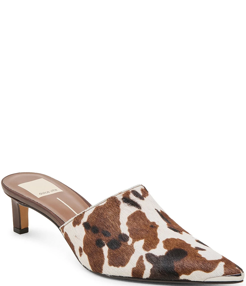 Dolce Vita Lexy Cow Print Dress Mules