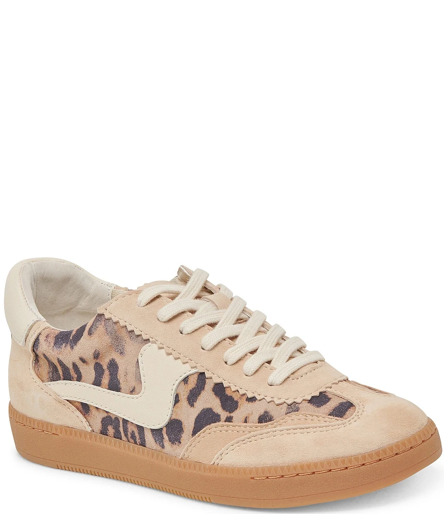 Dolce Vita Notice Suede Leopard Print Accent Retro Sneakers