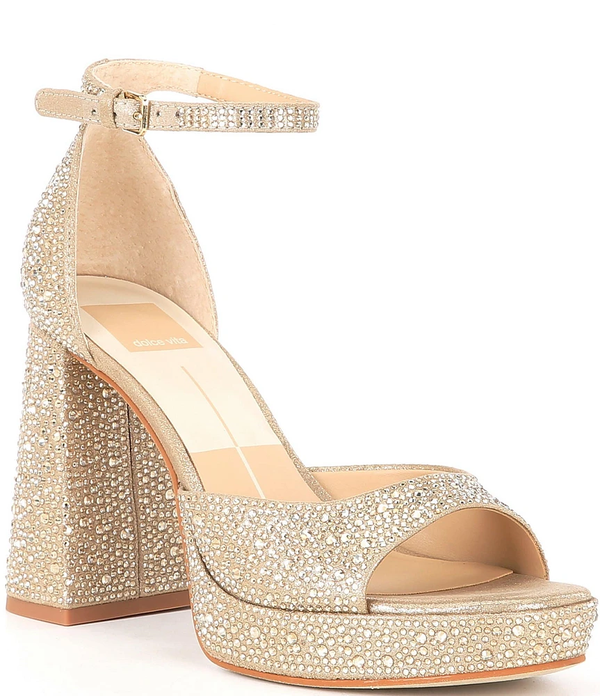 Dolce Vita Pandro Crystal Embellished Ankle Strap Platform Sandals