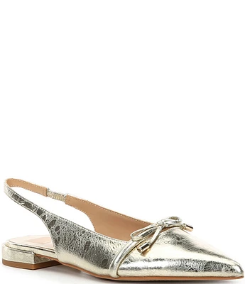 Dolce Vita Payge Distressed Leather Slingback Bow Flats