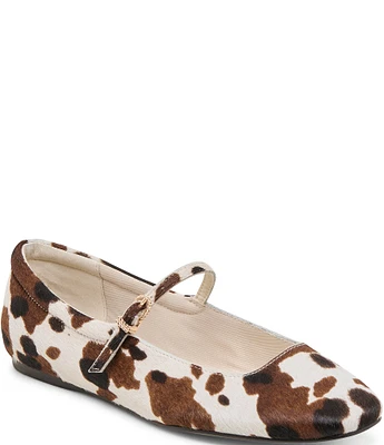 Dolce Vita Reyes Cow Print Calf Hair Mary Jane Ballet Flats