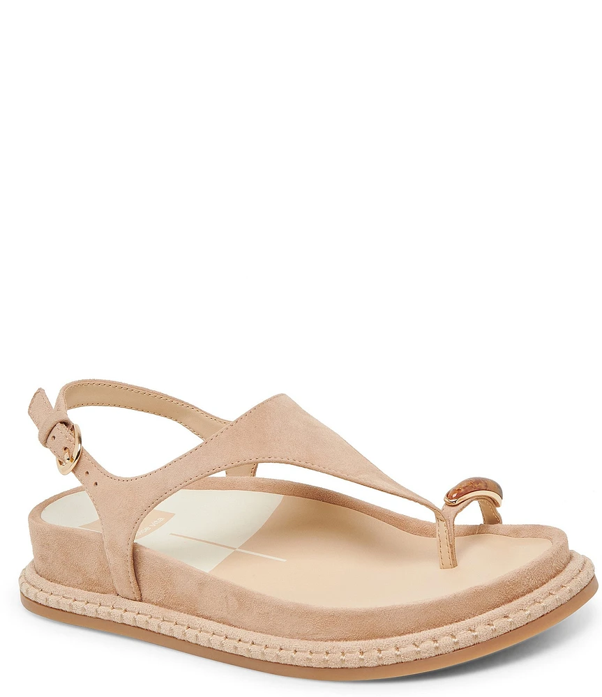 Dolce Vita Stefan Suede Toe Ring Gemstone Ornament Sandals