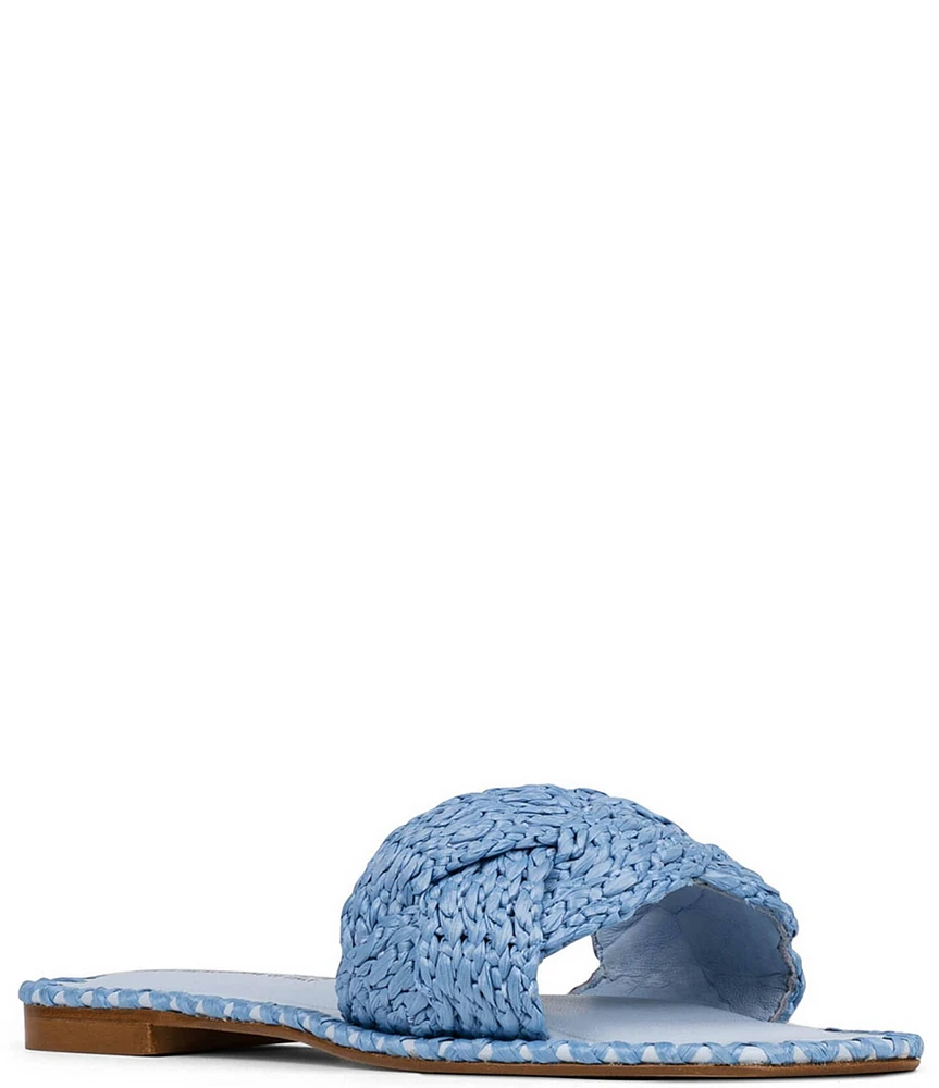 Donald Pliner Emar Braided Woven Raffia Slide Sandals