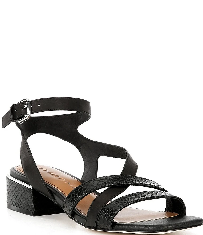 Donald Pliner Frannie Python Printed Leather Strappy Dress Sandals