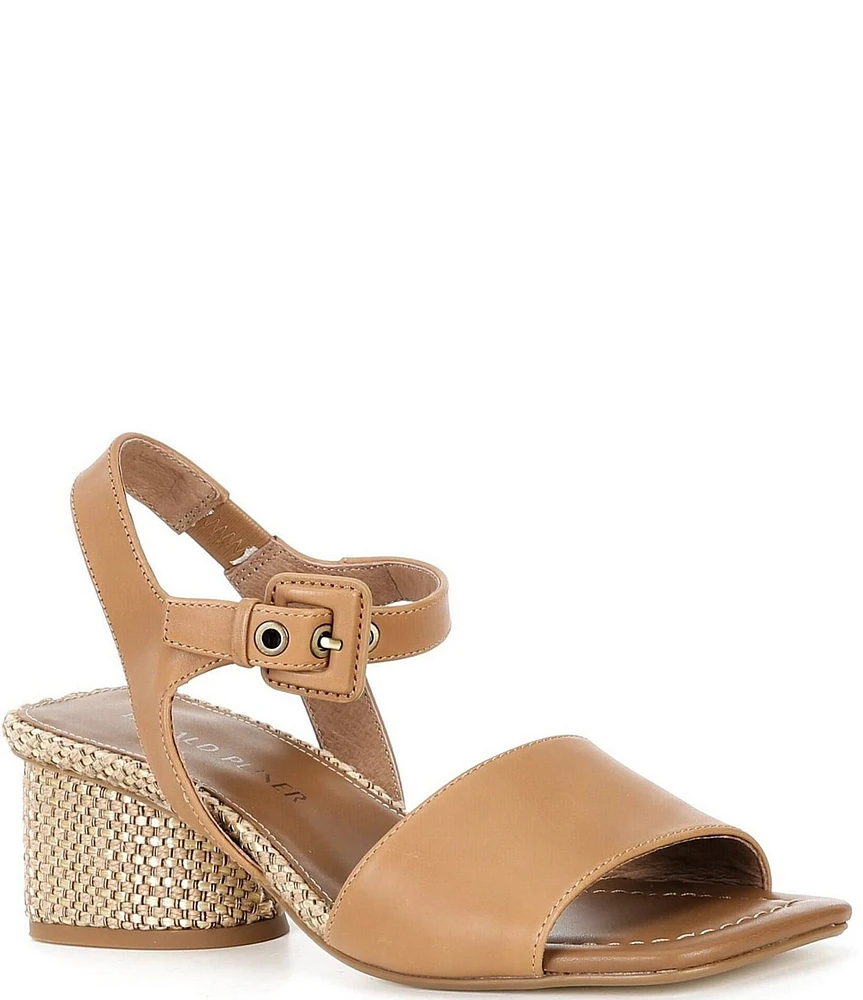 Donald Pliner AARO Leather Square Toe Block Heel Sandals