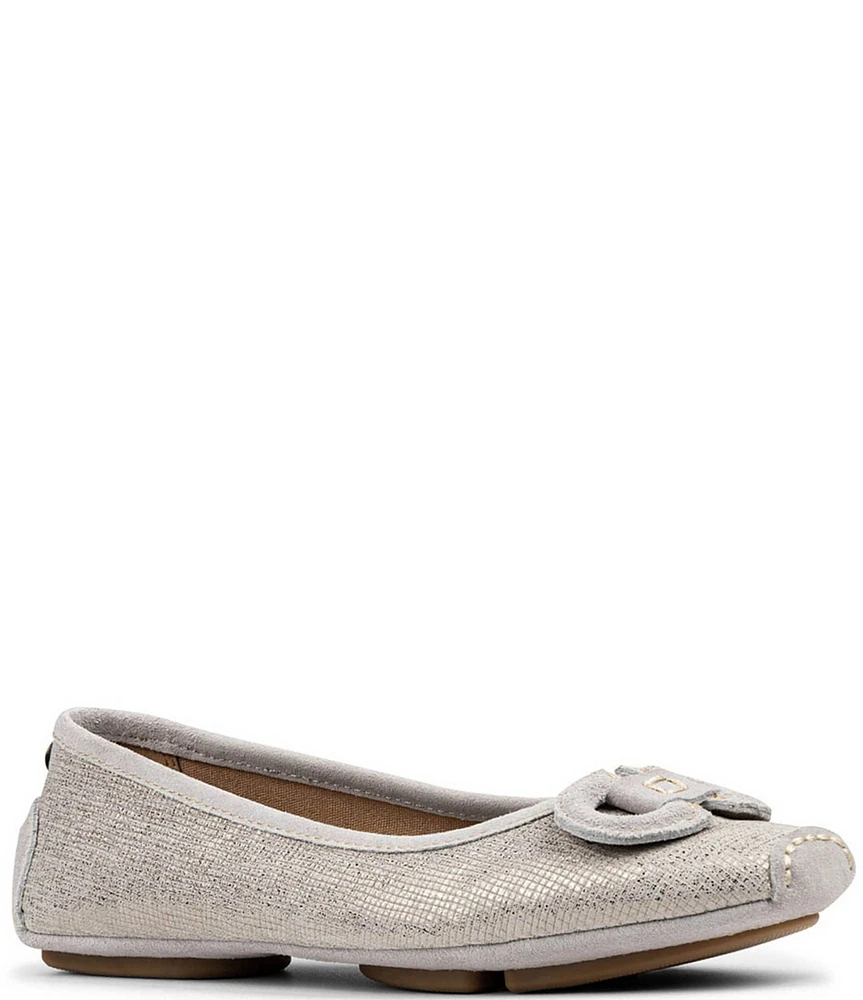 Donald Pliner Reanna Textured Metallic Leather Bit Buckle Ballet Flats