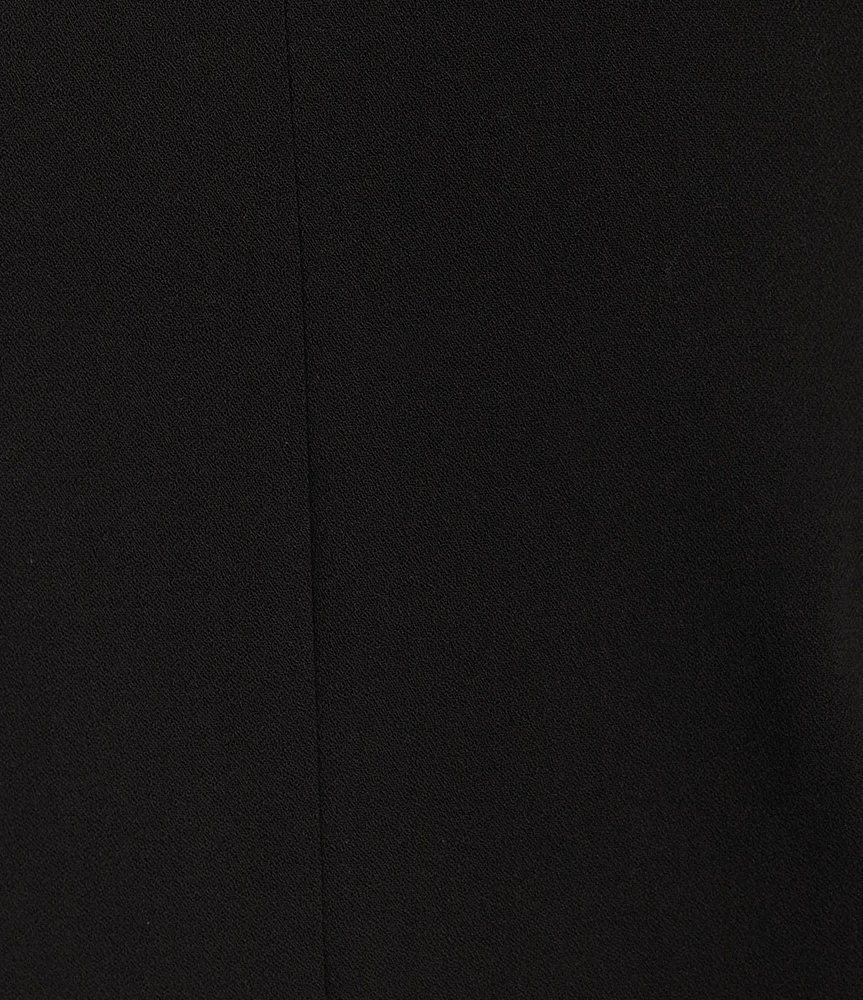 Donna Karan Cady Crepe V-Neck Sleeveless Front Slit Sheath Dress