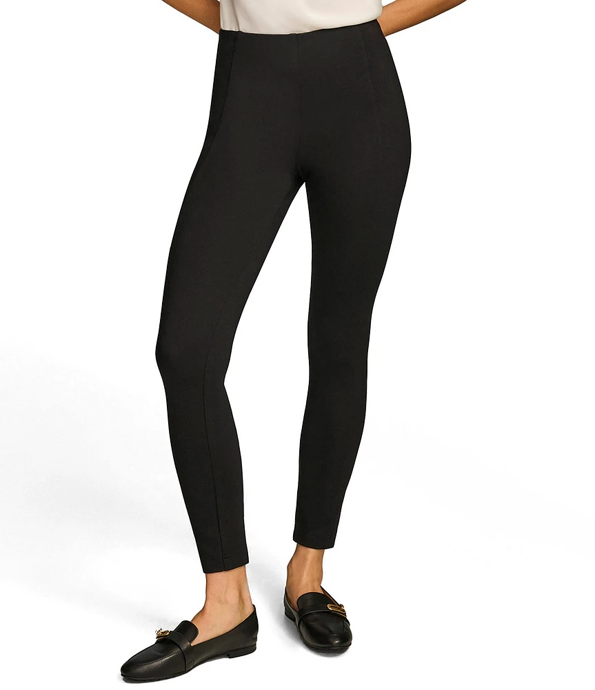 Donna Karan Ponte Mid Rise Pull-On Skinny Leg Ankle Pants