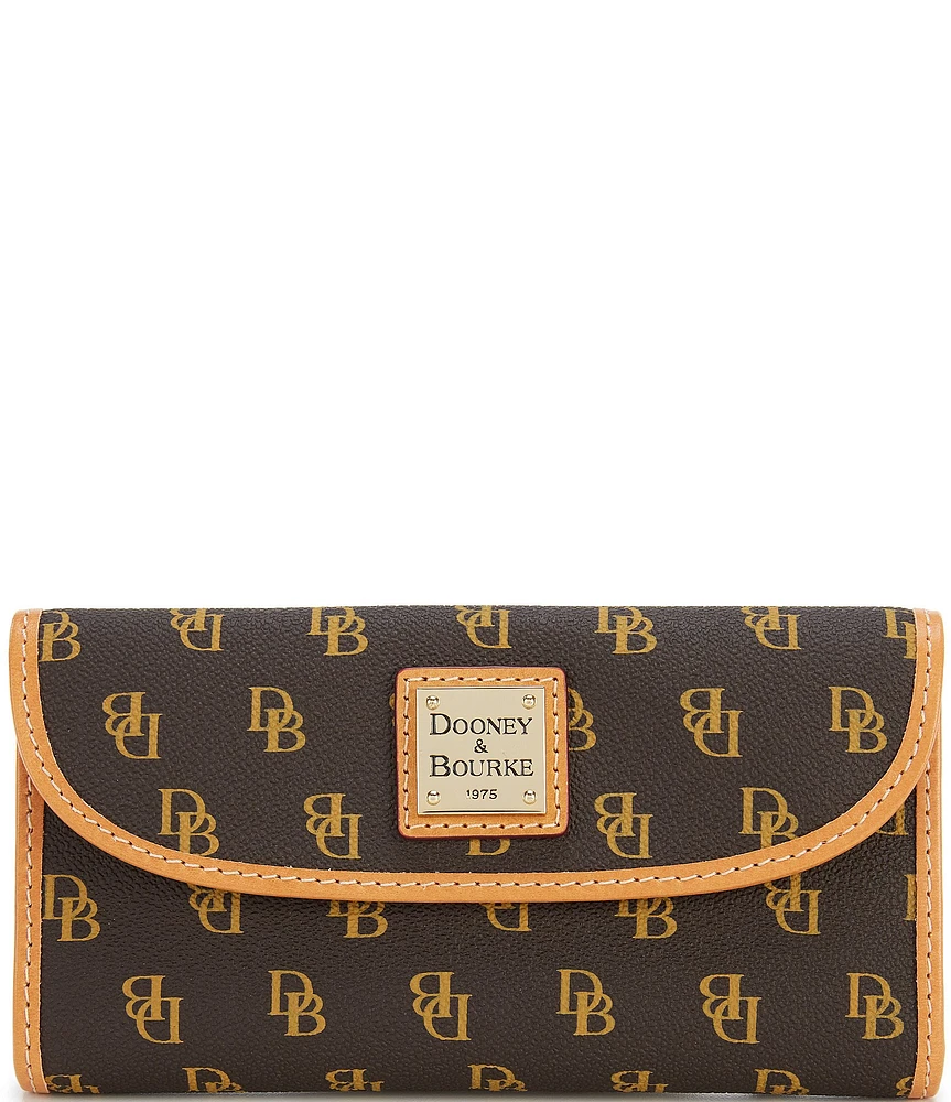 Dooney & Bourke Blakely Collection Signature Logo Continental Contrast Trim Clutch Wallet