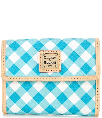 Dooney & Bourke Gingham Small Flap Credit Card Wallet