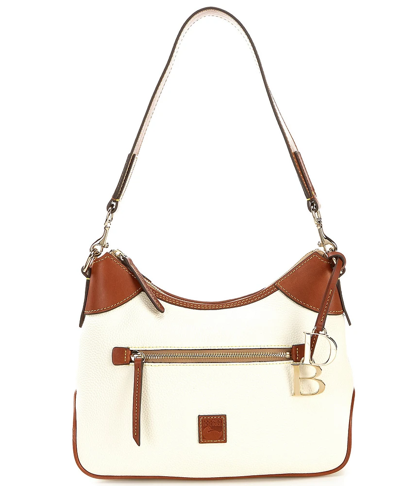 Dooney & Bourke Pebble Leather Conntast Trim Hobo Bag