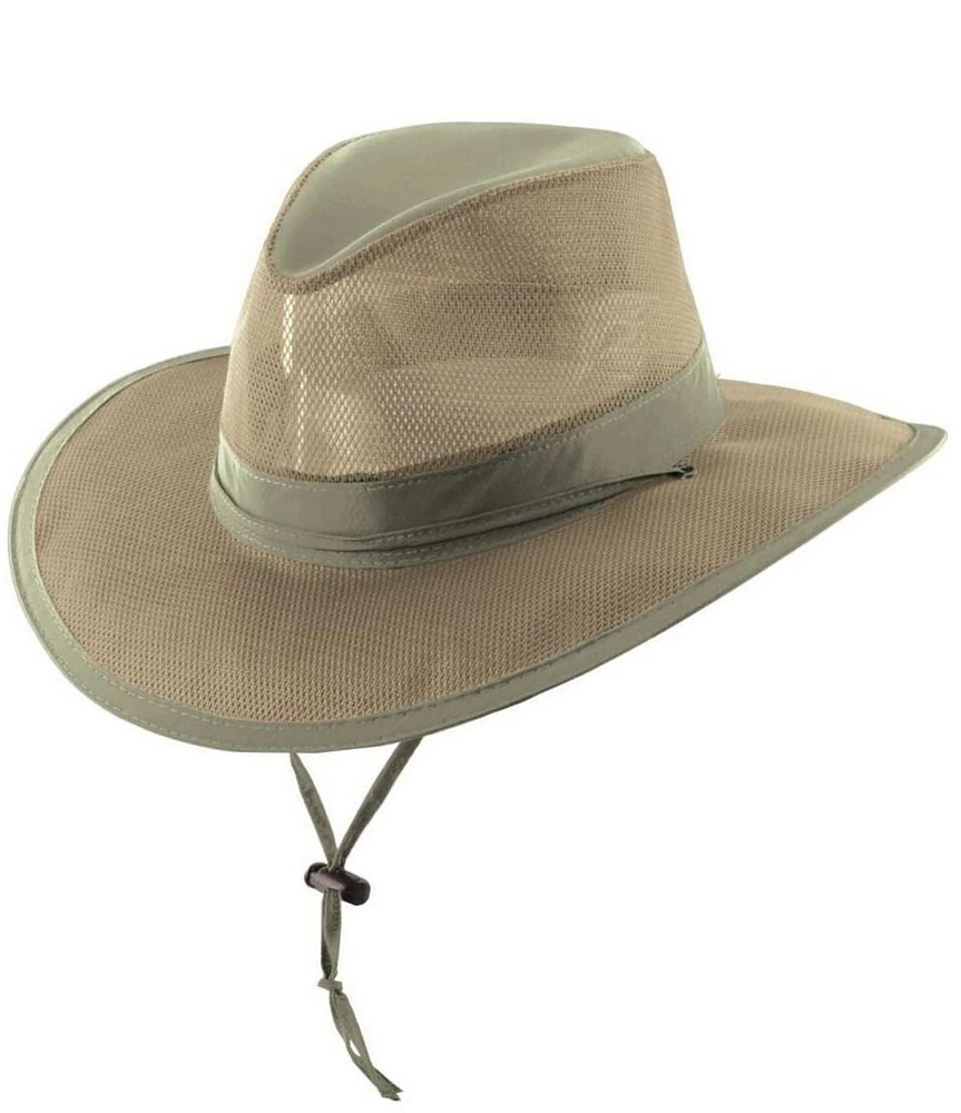 Dorfman Milano Basin Supplex® Mesh Safari 3#double; Brim Hat