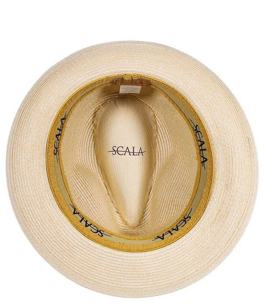 Dorfman Milano Scala Fine Braided Straw Fedora 2 1/4#double; Brim Hat