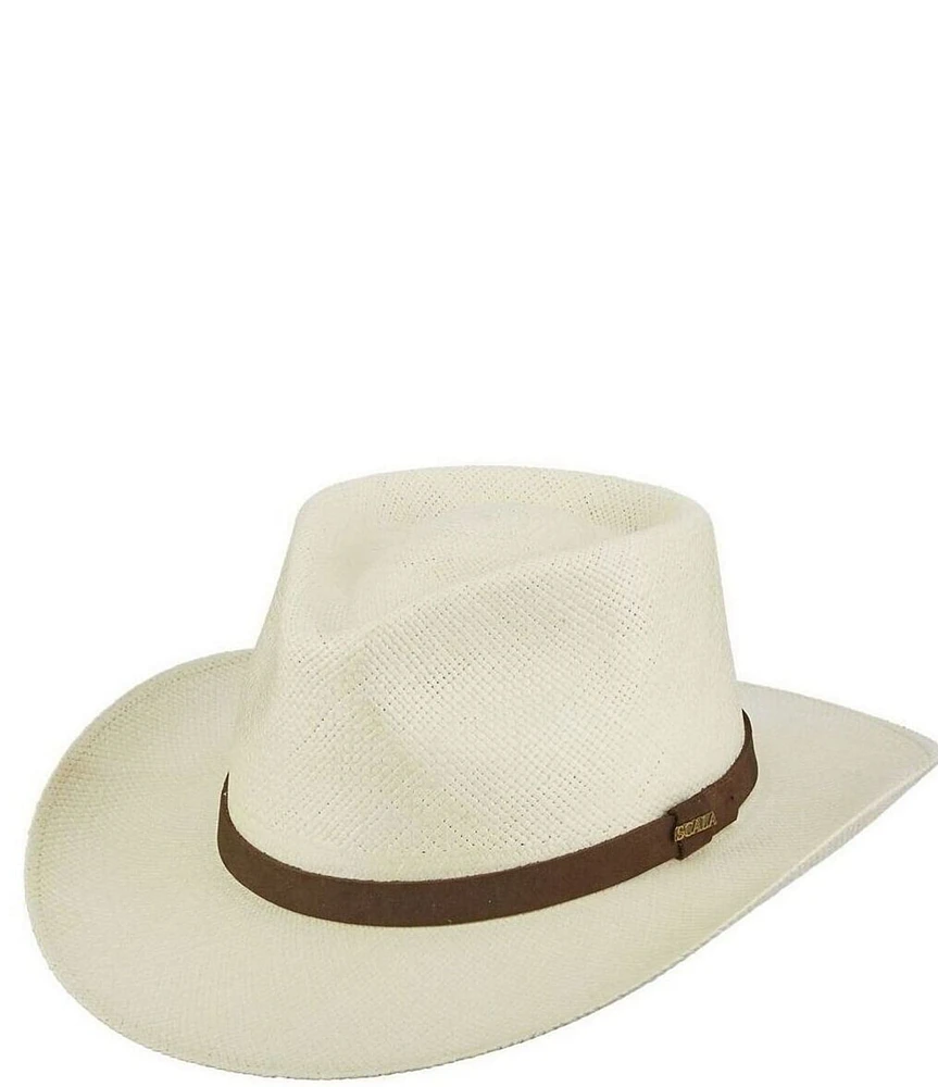 Dorfman Milano Scala Genuine Panama Straw Albuquerque Outback 3#double; Brim Hat
