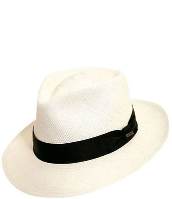 Dorfman Milano Scala Genuine Straw Panama Highlands Fedora 3#double; Brim Hat