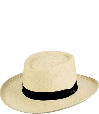 Dorfman Milano Scala Orleans Genuine Panama Straw Gambler 3#double; Brim Hat