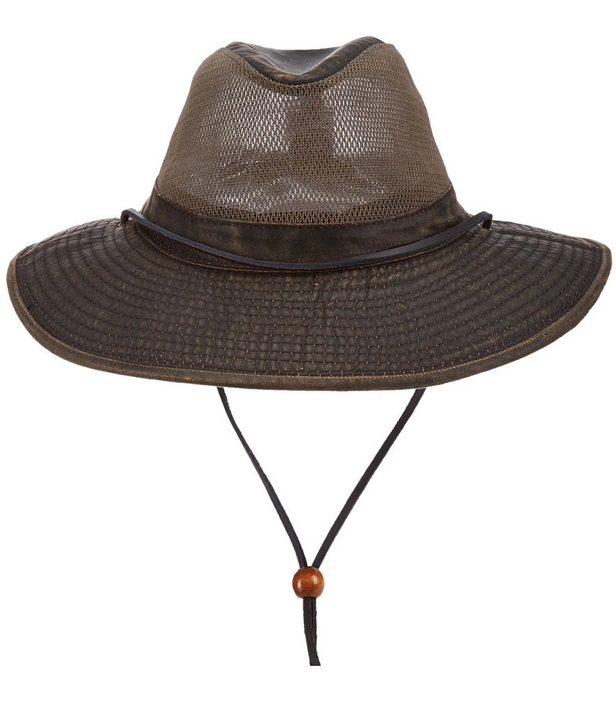 Dorfman Milano Shadbush Weathered Safari 3#double; Brim Hat