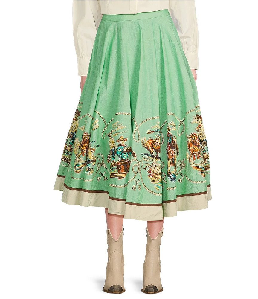 Double D Ranch Mitchell Gallery Western Print A-Line Skirt