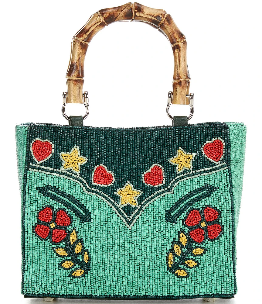 Double D Ranch Range Rosie Beaded Bamboo Statement Handle Bag