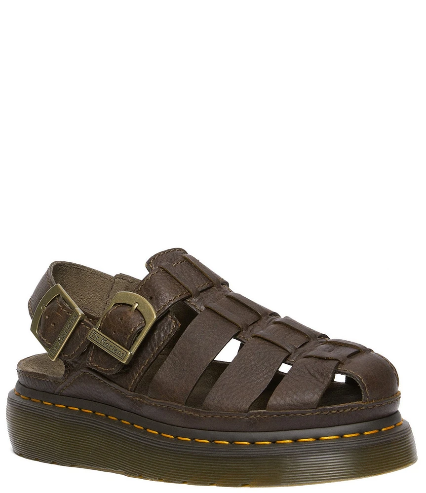 Dr. Martens Women's Wrenlie Grizzly Leather Fisherman Platform Sandals