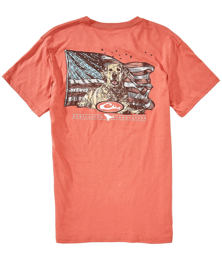 Drake Clothing Co. Americana Yellow Lab Graphic Short Sleeve T-Shirt