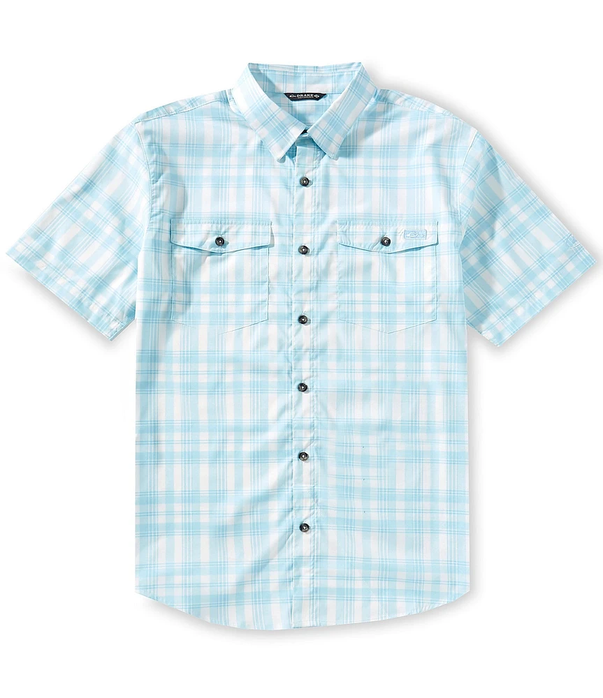 Drake Clothing Co. Short Sleeve Faded-Plaid Woven Shirt