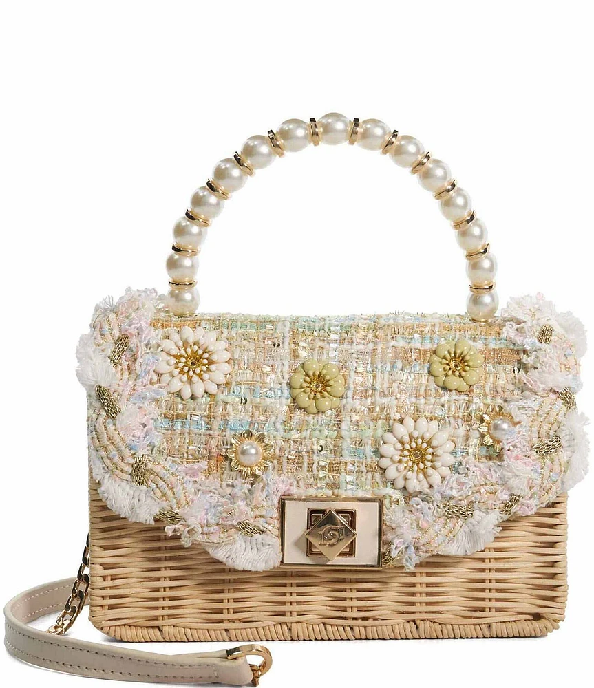 Dune London Blooms Pearl Statement Top Handle Crossbody Bag