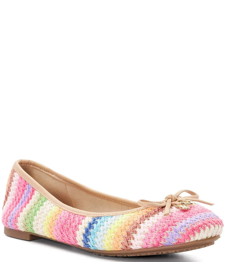 Dune London Hallo Woven Raffia Ballet Bow Flats