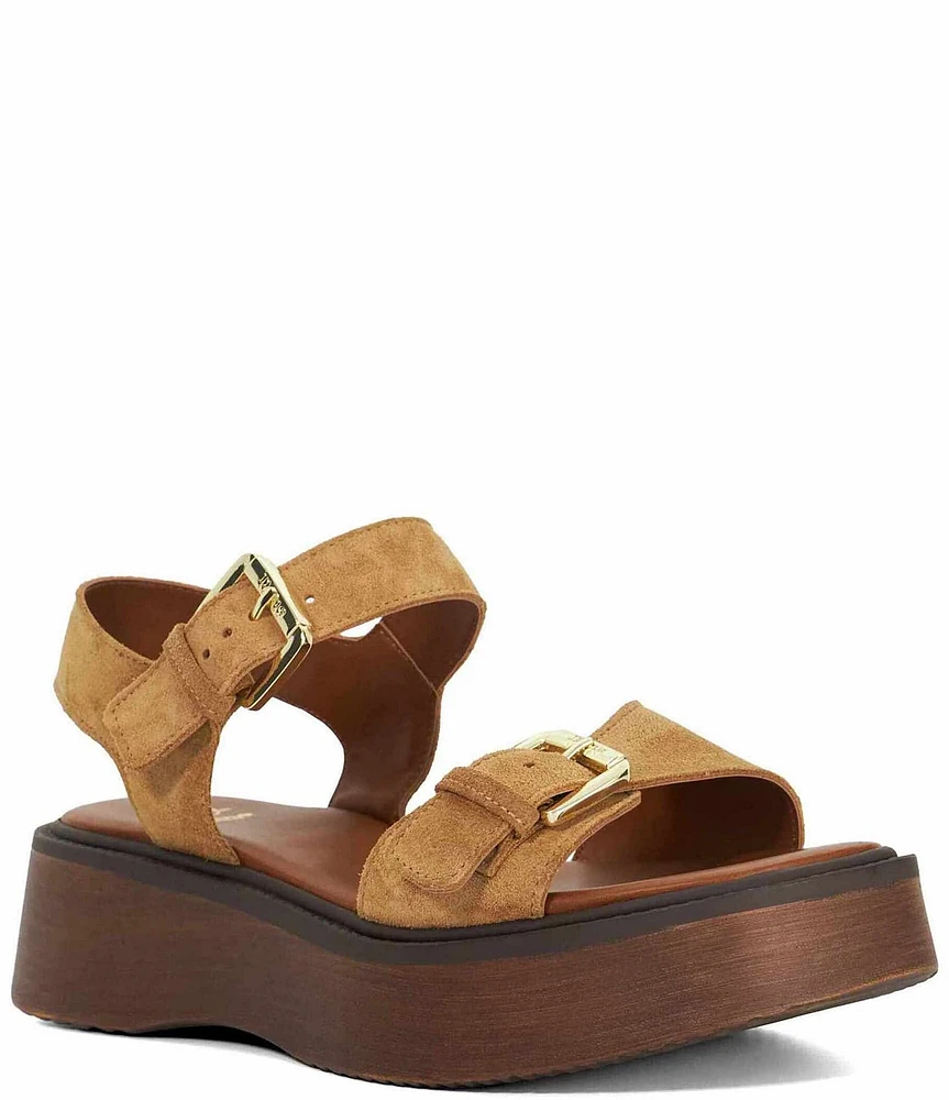 Dune London Luno Suede Platform Wedge Sandals