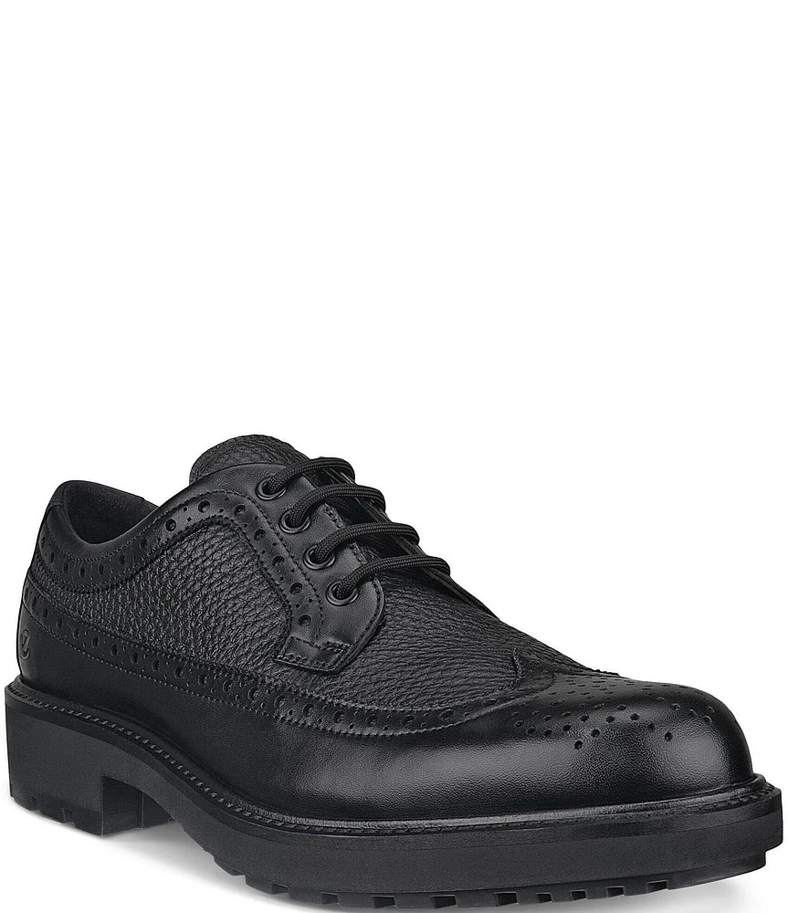 ECCO Men's Metropole Oslo Leather Brogue Detail Wingtip Oxfords