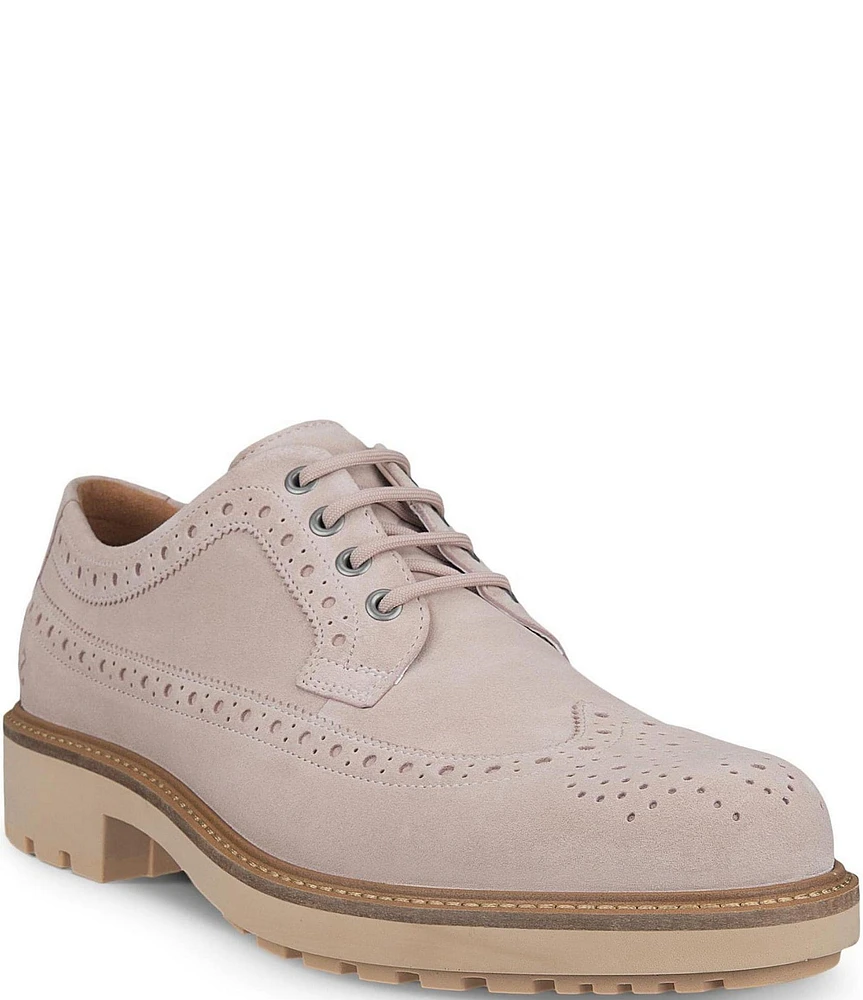 ECCO Men's Metropole Oslo Suede Brogue Detail Wingtip Oxfords