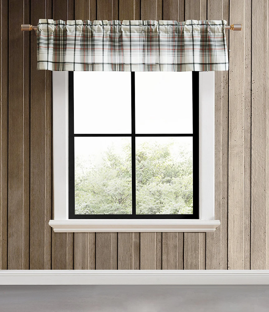 Eddie Bauer Alder Plaid Pole Top Window Valance
