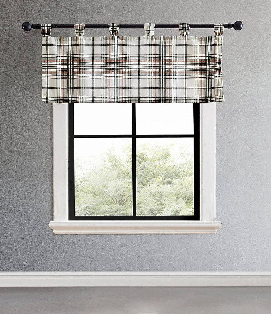 Eddie Bauer Alder Plaid Tab Top Window Valance