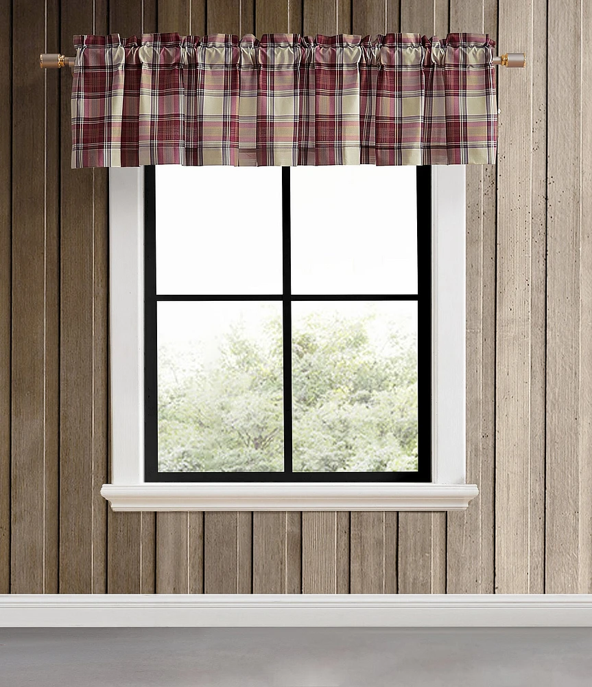 Eddie Bauer Edgewood Plaid Pole Top Window Valance