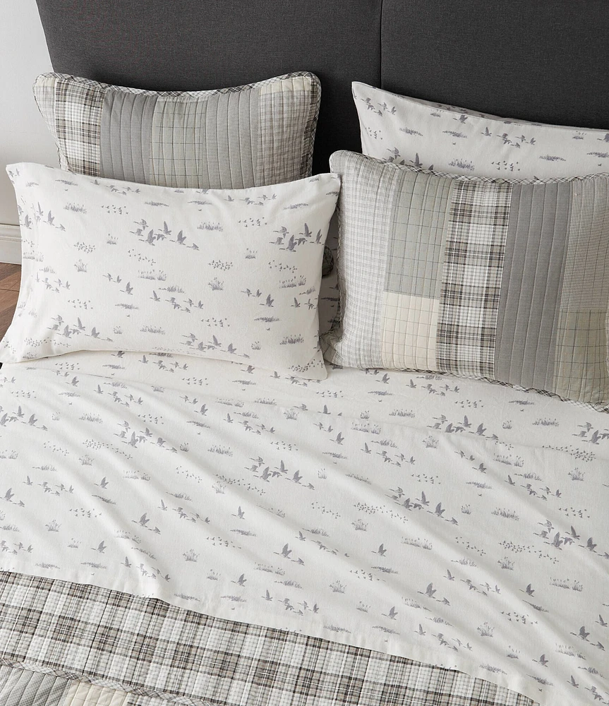 Eddie Bauer Geese Meadow Printed Flannel Sheet Set