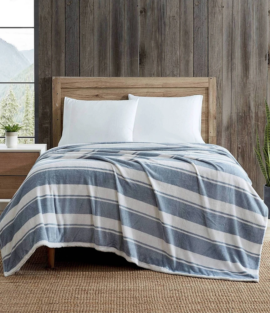 Eddie Bauer Stones Striped Ultra Soft Plush Bed Blanket