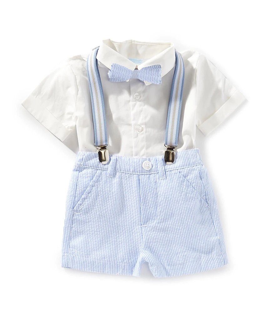 Edgehill Collection Baby Boys Short Sleeve, Shorts and Suspender Set